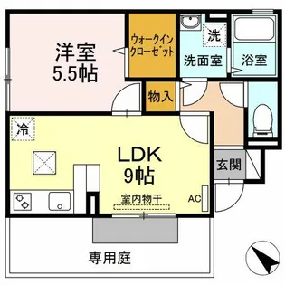 アンリヴェール【1階】の間取り