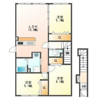 PalaceK南本通【2階】の間取り