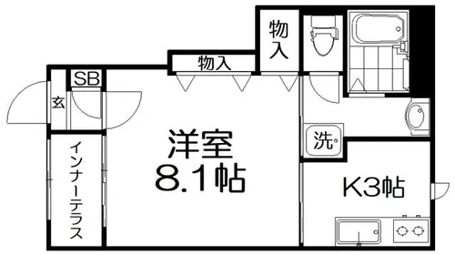 カロテラス【1階】の間取り