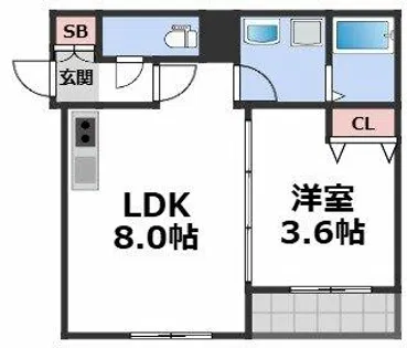 D porta girasole【1階】の間取り