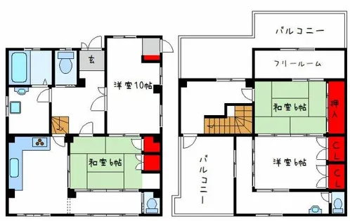 大阪府八尾市南本町2丁目【一戸建】の間取り