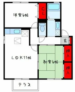 2LDKの間取り画像