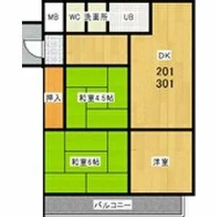 プレアール南亀井Ⅱ【3階】の間取り