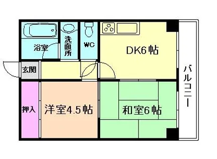 マリンコート川西【3階】の間取り