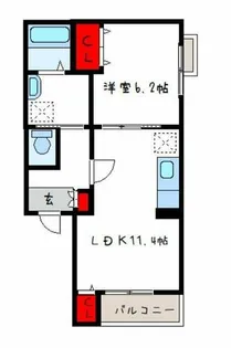 プランドール高安【1階】の間取り