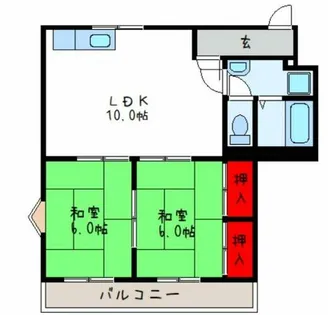 2LDKの間取り画像