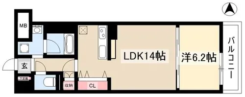 BPRレジデンス金山【0403号室】の間取り