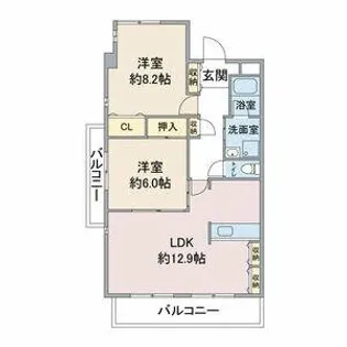 リアン東山【6階】の間取り