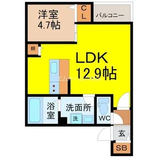クラージュ龍ノ口【1階】の間取り