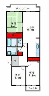 ヴィラ赤とんぼ【4階】の間取り
