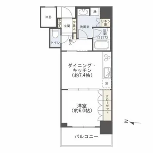 大阪ひびきの街ザ・サンクタスタワー【1503号室】の間取り