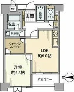 カプリース茶屋町東【5階】の間取り