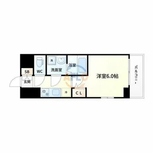 エスリード新大阪ザ プレミアWEST【15階】の間取り
