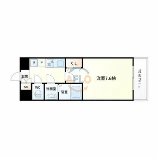 レジュールアッシュJUSO【8階】の間取り