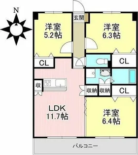 プランドール【302号室】の間取り