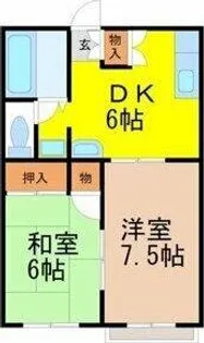 グリーンハイツB【2階】の間取り