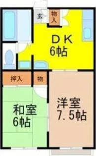 グリーンハイツB【2階】の間取り