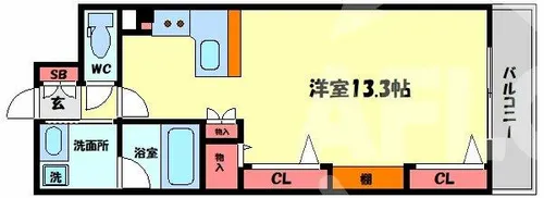 KAISEI梅田【9階】の間取り
