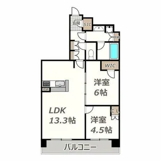 サンクレイドル天王寺【6階】の間取り