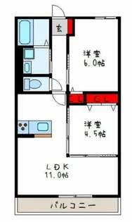 グランドソレーユ東山本Ⅱ【1階】の間取り