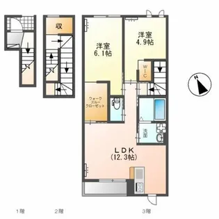 レジデンス麦(Residence麦)【3階】の間取り