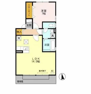 オンディーヌ【101号室】の間取り