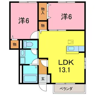 グリーンハイツ宮町A【1階】の間取り