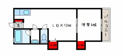 小畑コーポラスA棟【2階】の間取り