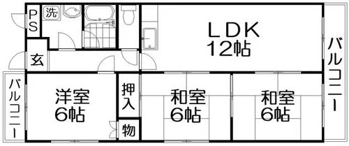 トレンディーハイム北村【3階】の間取り