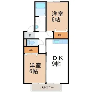 サザンタウン グランモア【201号室】の間取り