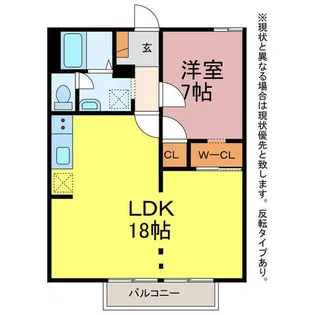 グリーンステージ白山A・B【A205号室】の間取り