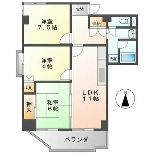 アーバンドエル御器所通【8階】の間取り
