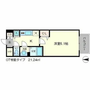 メインステージ新大阪【0407号室】の間取り