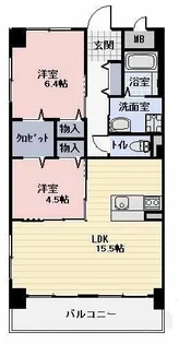 リヴェール末広【4階】の間取り