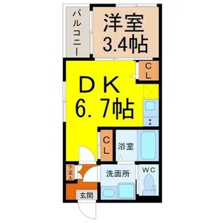 クレセント香呑町【2階】の間取り