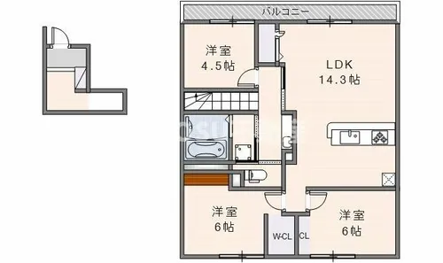 グルーヴィフィールド【205号室】の間取り