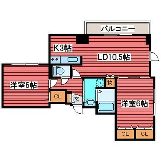 ベルリード福住【2階】の間取り