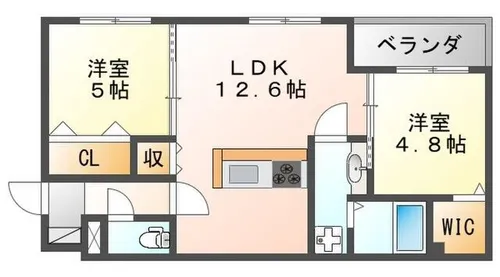 ulu武庫之荘【101号室】の間取り