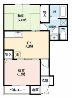 ボーシャルダンB【102号室】の間取り