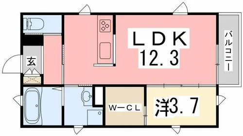 フェリオR【101号室】の間取り