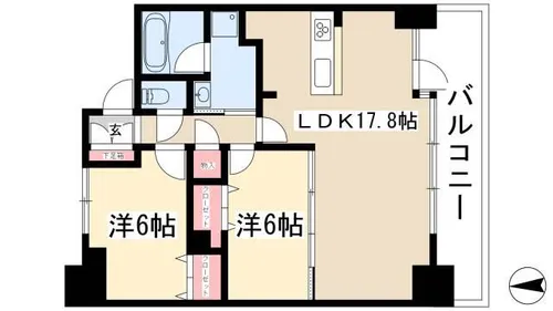 茶屋ヶ坂ライズ【8階】の間取り