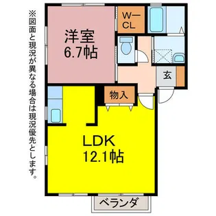 牧野アムール【1階】の間取り