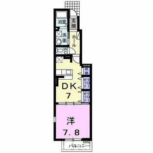 フラン・ディーアA【102号室】の間取り