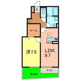 セジュールひまわり A棟【1階】の間取り