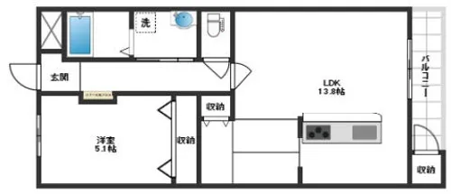 森田マンションA棟【3階】の間取り