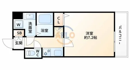 S-RESIDENCE新大阪Ridente【8階】の間取り