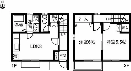 愛知県一宮市丹陽町外崎字江東【テラスハウス】の間取り