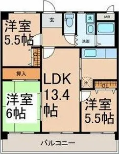 クオーレ佐千原【2階】の間取り