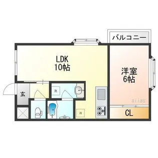 緒方第二ハイツ【3階】の間取り