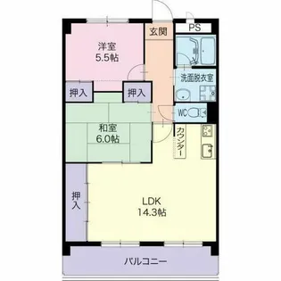 フェリースアイチ【303号室】の間取り